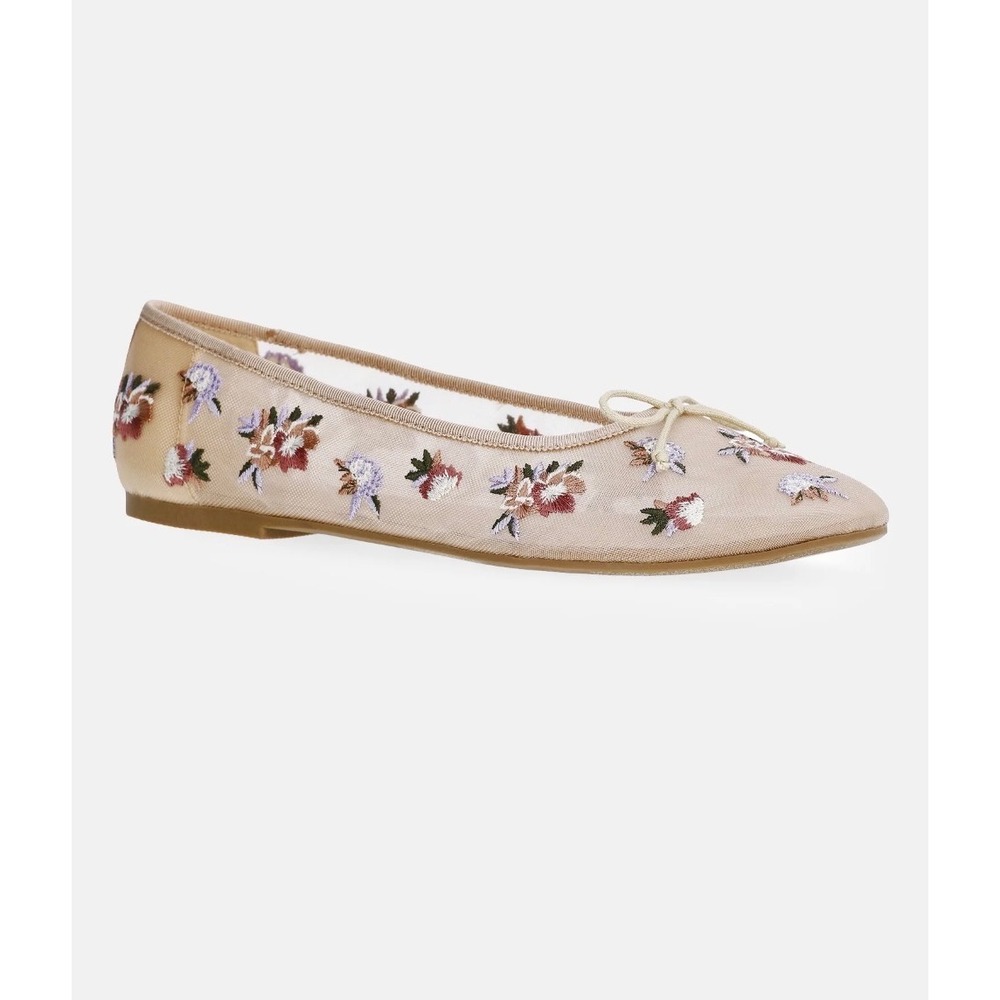 Women ballet flats floral mesh size 11